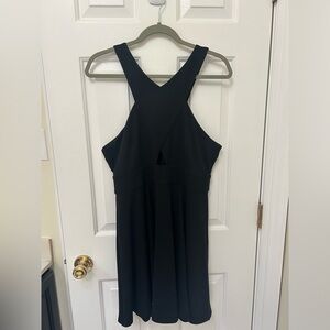 Black Mini Dress with Keyhole Slit